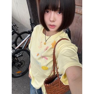 HIIXIIVI Áo thun nữ oversize baggy, 100% cotton, dáng rộng, độc đáo cho OOTD 2025