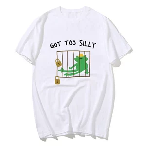 Có Quá Silly Đồ Họa Ngộ Nghĩnh Meme Áo Tay Ngắn 100% Bông Áo Thun Dài Nhật Thường Mùa Hè
