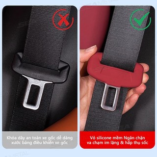 SEAMETAL 2 Chiếc Dây An Toàn Ô Tô Khóa Bảo Vệ Bao Silicon Mềm Chống Va Chạm Vỏ Đa Năng Dây An Toàn Khóa Bảo Vệ