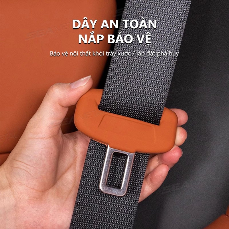 Khóa bảo vệ dây an toàn ô tô SEAMETAL 2 gói Vỏ silicon mềm chống va chạm Vỏ bảo vệ khóa đa chức năng