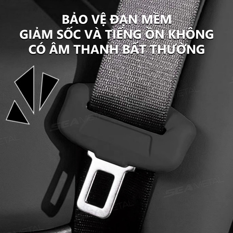 Khóa bảo vệ dây an toàn ô tô SEAMETAL 2 gói Vỏ silicon mềm chống va chạm Vỏ bảo vệ khóa đa chức năng