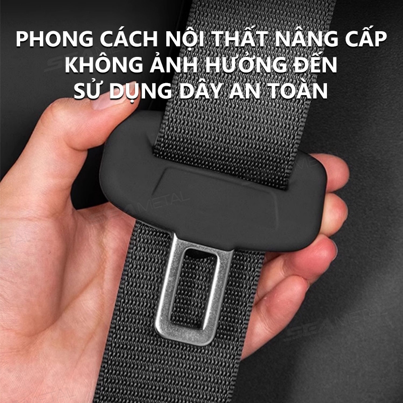 Khóa bảo vệ dây an toàn ô tô SEAMETAL 2 gói Vỏ silicon mềm chống va chạm Vỏ bảo vệ khóa đa chức năng