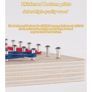 Sáng tạo bằng gỗ trẻ em mầm non giáo dục hình dạng phù hợp với bảng móng tay tư duy logic dây cao su đồ họa tạo thành đồ chơi mẫu giáo