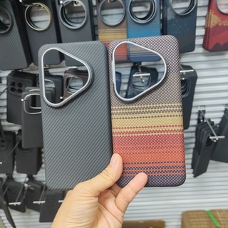 Từ Tính Chính Hãng Aramid Sợi Carbon Dành Cho Huawei Pura 80 Ultra Pro Plus + Kim Loại Len Sạc Không Dây Vỏ Điện Thoại Ốp Lưng