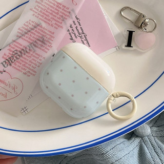 Hàn Quốc Ins Blue Wave Point Với Mặt Dây Chuyền Trái Tim Tình Yêu Vỏ Bảo Vệ Mềm Cho Airpods 4 Pro2 Pro Airpods3 2 1 Thế Hệ Bluetooth Tai Nghe Không Dây Bao Silicon Nữ
