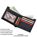 WilliamPOLO Ví Nam Da Thật Đa Năng Chống Trộm - Ví Ngắn Nhỏ Gọn Có Ngăn Đựng Tiền Xu Khóa Kéo  Mens Wallet Genuine Leather Short Anti-Theft RFID Blocking Slim With Zip Coin Pocket Free Ship — ảnh 4