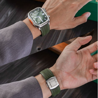 Dây đeo silicon hiệu suất cao Green Grenade cho Apple Watch Ultra 42 / 44 / 45 / 49 / 46mm i-watch Series Ultra / 10 / 9 / 8 / 7 / 6 / 5 / 4 / 3 / 2 / 1