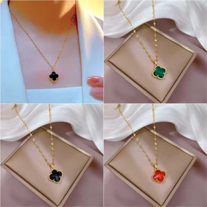 Vòng cổ cỏ ba lá bốn lá thời trang 18K mạ vàng chống thấm nước không phai màu Mặt dây chuyền nữ phù hợp