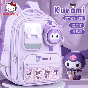 Túi đi học nữ Kuromi Lớp 1 đến Lớp 3 Học sinh tiểu học chuyên dụng 2025 Phong cách mới Bảo vệ sườn núi Giảm gánh nặng cho trẻ em