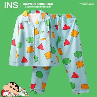 Bộ Đồ Ngủ Nữ Mùa Hè Nhật Bản Phong Cách Hàn Quốc Crayon Shin-Chan Dài Tay Phù Hợp Với Hoạt Hình Họa Tiết Dễ Thương