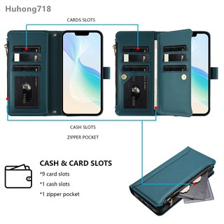 Ốp Da Dây Kéo Lật Cho Samsung Galaxy S10 Lite S21 S22 Pro S23 S24 FE Ultra Plus Khe Cắm Đa Thẻ Sang Trọng Lật Ví Bao Da