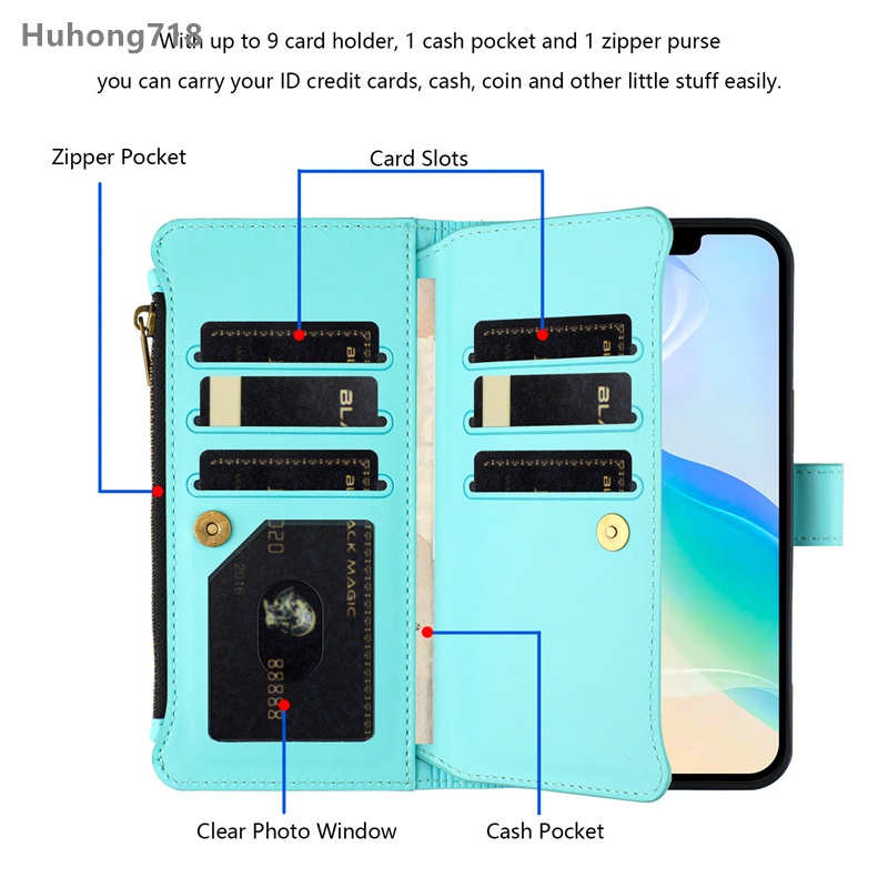 Ốp Da Dây Kéo Lật Cho Infinix Note 12 2023 30 VIP 40 50 Pro Plus 40X 50S 4G 5G Khe Cắm Đa Thẻ Sang Trọng Lật Ví Bao Da