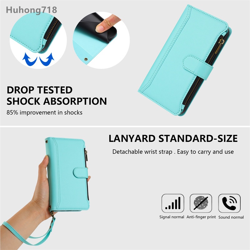 Ốp Da Dây Kéo Lật Cho Infinix Note 12 2023 30 VIP 40 50 Pro Plus 40X 50S 4G 5G Khe Cắm Đa Thẻ Sang Trọng Lật Ví Bao Da