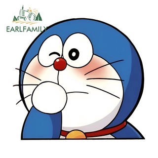 EARLFAMILY Doremon Emotion Miếng Dán Xe Dễ Thương Chống Thấm Nước Chống Trầy Xước JDM Vinyl Decal Thích Hợp Cho Kính Chắn Gió Phía Sau Xe Máy Ván Trượt