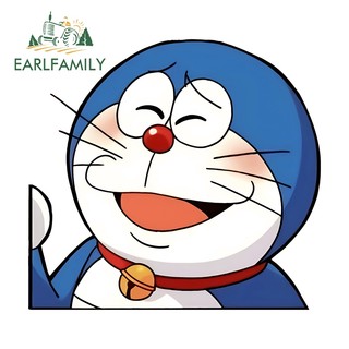 EARLFAMILY Doremon Emotion Miếng Dán Xe Dễ Thương Chống Thấm Nước Chống Trầy Xước JDM Vinyl Decal Thích Hợp Cho Kính Chắn Gió Phía Sau Xe Máy Ván Trượt