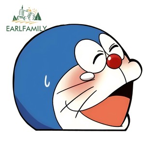 EARLFAMILY Doremon Emotion Miếng Dán Xe Dễ Thương Chống Thấm Nước Chống Trầy Xước JDM Vinyl Decal Thích Hợp Cho Kính Chắn Gió Phía Sau Xe Máy Ván Trượt