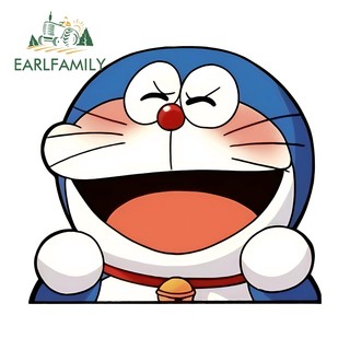 EARLFAMILY Doremon Emotion Miếng Dán Xe Dễ Thương Chống Thấm Nước Chống Trầy Xước JDM Vinyl Decal Thích Hợp Cho Kính Chắn Gió Phía Sau Xe Máy Ván Trượt