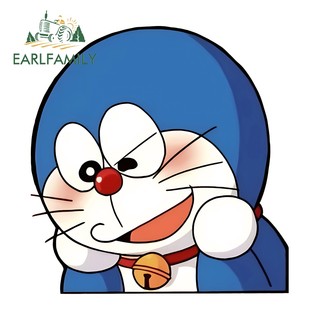EARLFAMILY Doremon Emotion Miếng Dán Xe Dễ Thương Chống Thấm Nước Chống Trầy Xước JDM Vinyl Decal Thích Hợp Cho Kính Chắn Gió Phía Sau Xe Máy Ván Trượt