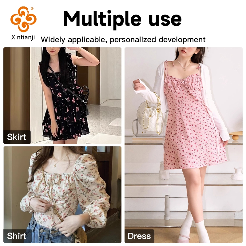 Vải Voan Độ Cường Độ Cao Vintage Hoa Hồng In Mềm Thoáng Khí Cho Váy DIY Thủ Công Chất Liệu May Vải TJ2839