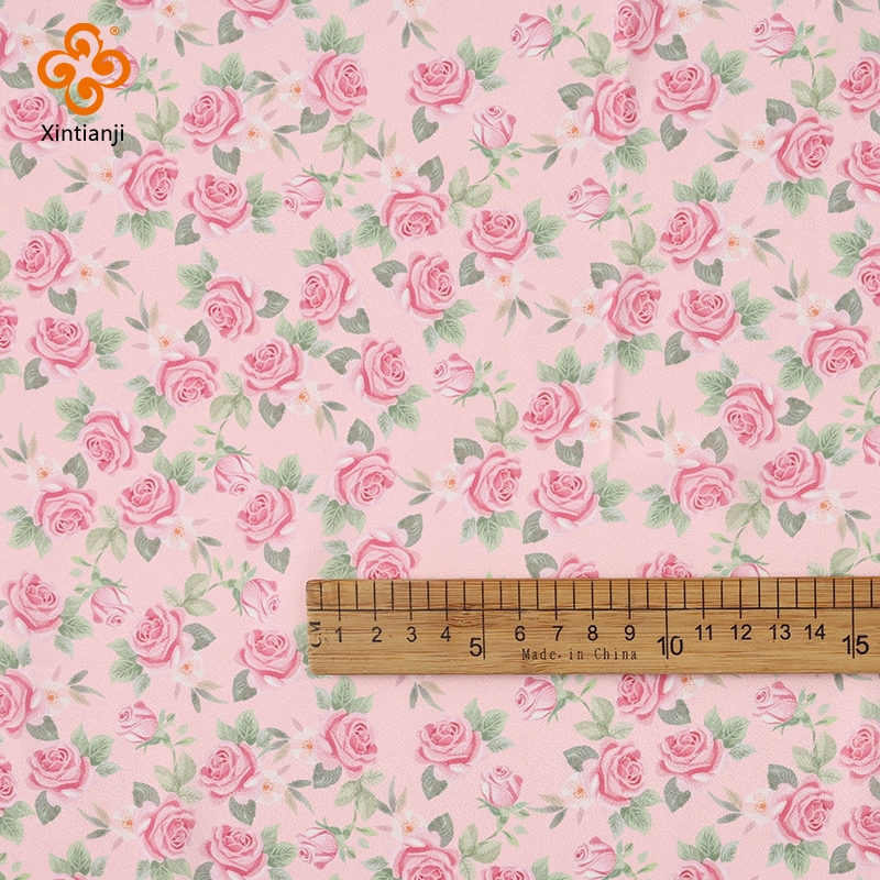 Vải Voan Độ Cường Độ Cao Vintage Hoa Hồng In Mềm Thoáng Khí Cho Váy DIY Thủ Công Chất Liệu May Vải TJ2839