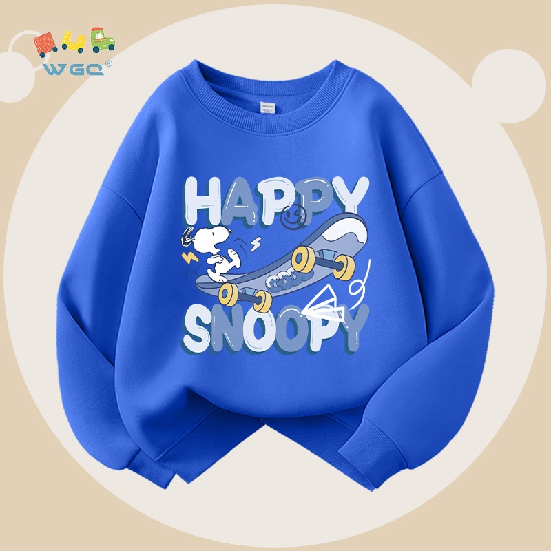 W.G.Q Áo Sweater bé trai, phong cách mùa xuân thu in hợp thời trang, vải mềm mại thoải mái, thích hợp cho trang phục thể thao ngoài trời