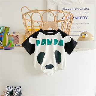 Bé Trai Sơ Sinh Cotton Hoạt Hình Gấu Trúc Áo Liền Quần Mùa Hè Mềm Mại Thoải Mái (0-24 Tháng)