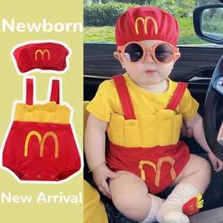 Newbron Baby Boy Cotton Hoạt hình dễ thương Bộ áo liền quần mềm mại và thoải mái của McDonald 's (0-24 tháng)