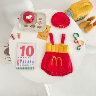 Newbron Baby Boy Cotton Hoạt hình dễ thương Bộ áo liền quần mềm mại và thoải mái của McDonald 's (0-24 tháng)