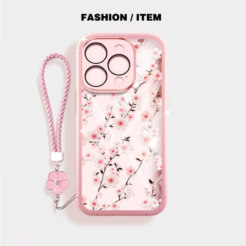 Vỏ Hoa YBD INS Cho iPhone 14 Pro Max 15 Pro Max 16 Pro Max Hoa Anh Đào Thời Trang ulips Mảnh Hoa Nhỏ