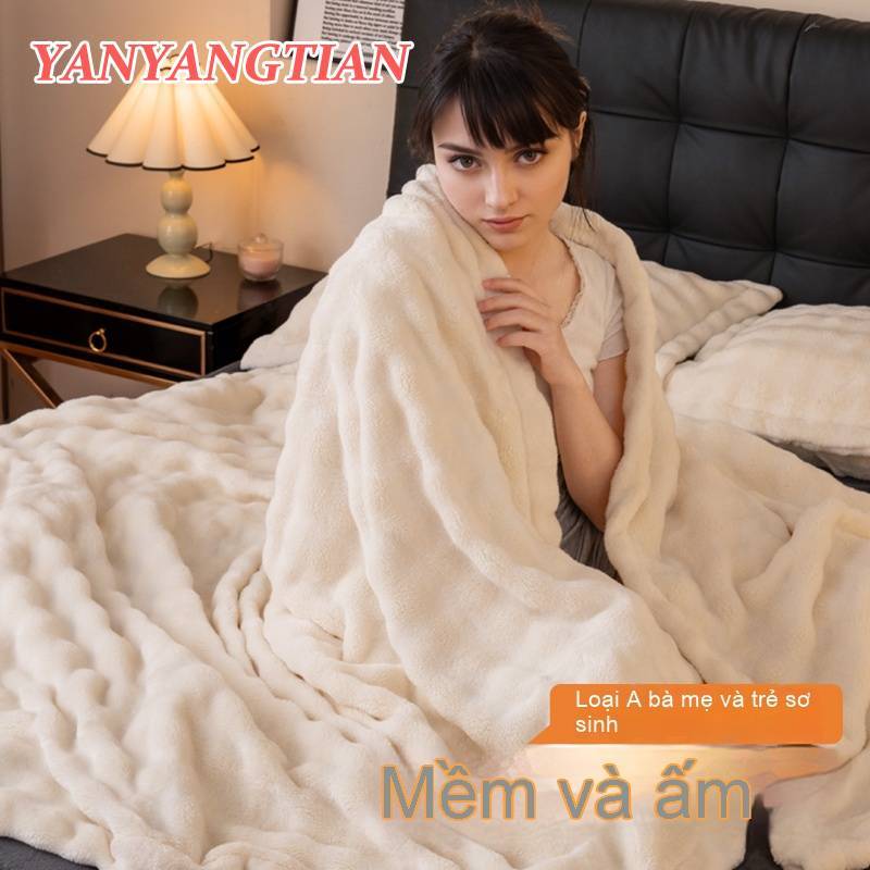YANYANGTIAN Chăn lông cừu mỏng, chăn ngủ trưa văn phòng, ký túc xá, phòng có máy lạnh, giường gia đình