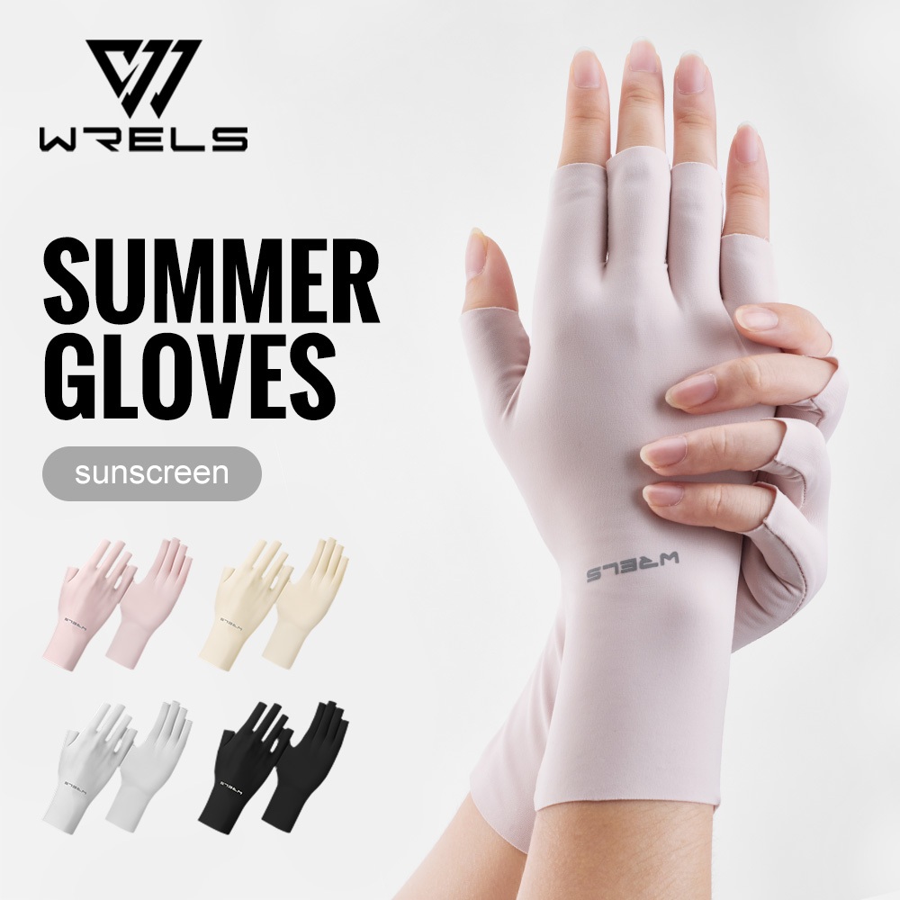WRELS Găng tay chống nắng chống nắng chống tia cực tím Ice Silk Thoáng khí Thiếu năm ngón tay ST1013