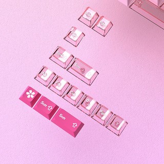 Keycaps trong suốt màu PBT + PC Dye-sub Cherry Profile Keycap Custom Keycaps Tương thích với công tắc Cherry Gateron MX