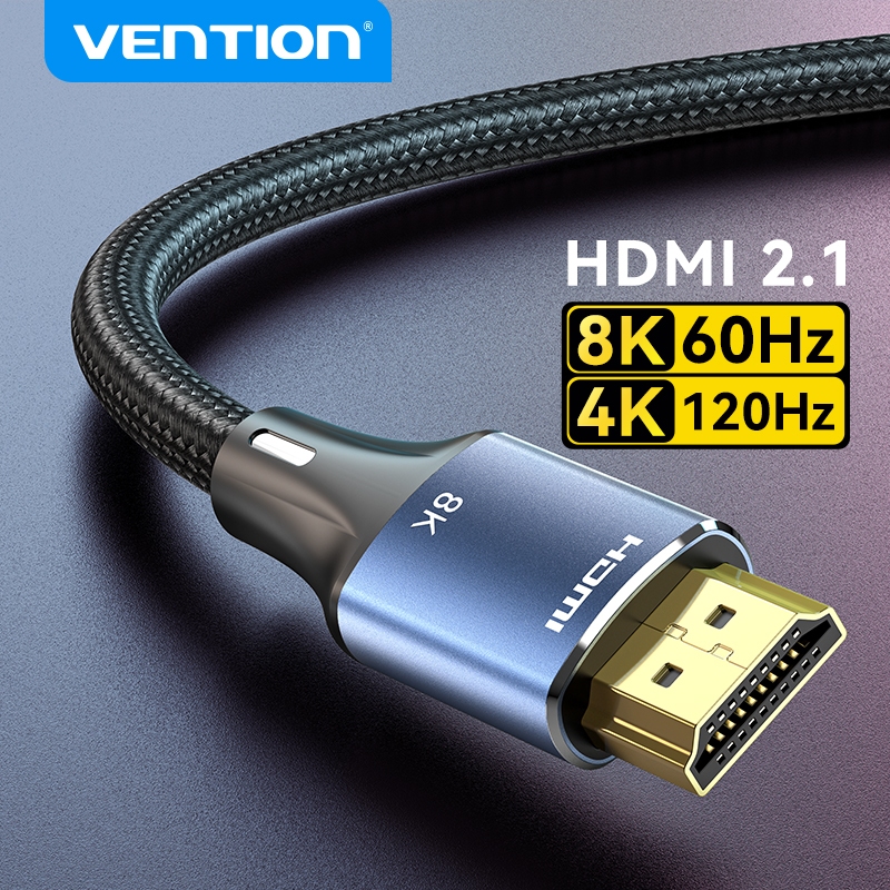 Cáp HDMI Vention 8k 60Hz 48Gbps HDMI 2,1 Tốc Độ Cao tốc độ cao bằng hợp kim nhôm 4K 120Hz cho TV Xiaomi BOX