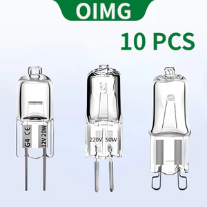 OIMG 10 CÁI Hạt đèn Halogen công suất cao có thể điều chỉnh độ sáng, G4 / G5.3 / G9, Đèn hương liệu, 220V, 12V, 10W / 20W / 35W / 40W, Bóng đèn pha lê pin, Bóng đèn hai chân, Ánh sáng ấm áp