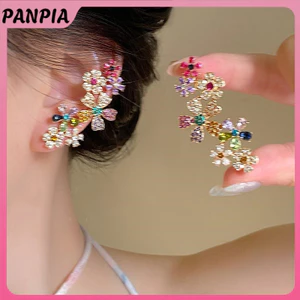 PANPIA-Lãng Mạn Nhiều Màu Sắc Zircon Bông Tai Hoa Dành Cho Nữ Thời Trang Bé Gái Giọt Nước Ngọt Bông Tai Hoa Tinh Tế Dự Tiệc Trang Sức Quà Tặng PANPIA