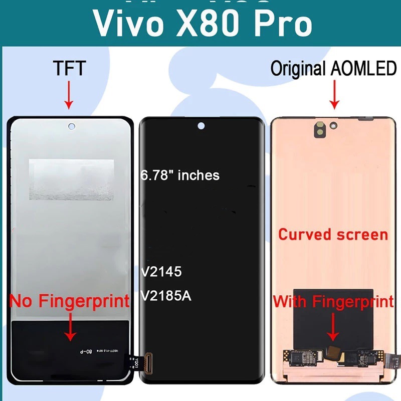 TFT LCD Cho Vivo X80 X80 Pro Màn Hình LCD Thay Thế Màn Hình Cảm Ứng