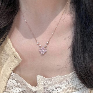 Vòng cổ cỏ may mắn hình hoa Hàn Quốc để trang trí vòng cổ tinh tế thời trang dành cho nữ