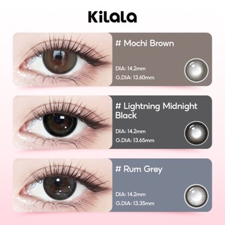 【Deal ưu đãi】Kính áp tròng Kilala màu nâu Mochi Brown/Lightning Midnight Black/Rum Grey lens cận 6 tháng DIA 14.2mm có độ (0-10) 1 cặp