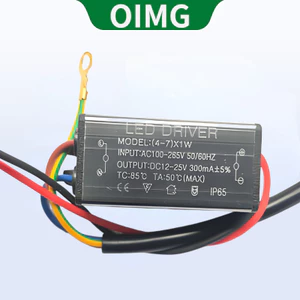 Nguồn điện lái xe bằng đèn LED OIMG, Máy biến áp điện áp rộng dòng điện không đổi cách ly, Chấn lưu, 3W, 4-7W, 8-12W, 12-18W, 18-24W, 24-36W, Chống nước và chống sét