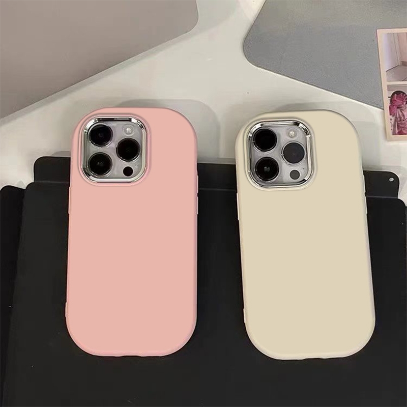 Ốp Lưng IPhone Tương Thích Cho IP 18 17 16 15 Pro Max 11 12 13 14 Pro Max X XR XS Max 6 6P 7Plus 8Plus Silicon TPU Khung Ống Kính Kim Loại Vỏ Mềm Thời Trang -KL