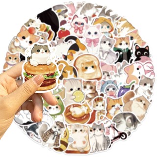 Bộ 50 Kawaii Mèo Dán Động Vật Mèo Con Graffiti Đề Can Hành Lý Điện Thoại DIY Miếng Dán Đồ Chơi Trẻ Em
