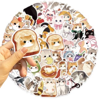 Bộ 50 Kawaii Mèo Dán Động Vật Mèo Con Graffiti Đề Can Hành Lý Điện Thoại DIY Miếng Dán Đồ Chơi Trẻ Em