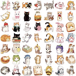 Bộ 50 Kawaii Mèo Dán Động Vật Mèo Con Graffiti Đề Can Hành Lý Điện Thoại DIY Miếng Dán Đồ Chơi Trẻ Em