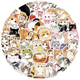Bộ 50 Kawaii Mèo Dán Động Vật Mèo Con Graffiti Đề Can Hành Lý Điện Thoại DIY Miếng Dán Đồ Chơi Trẻ Em