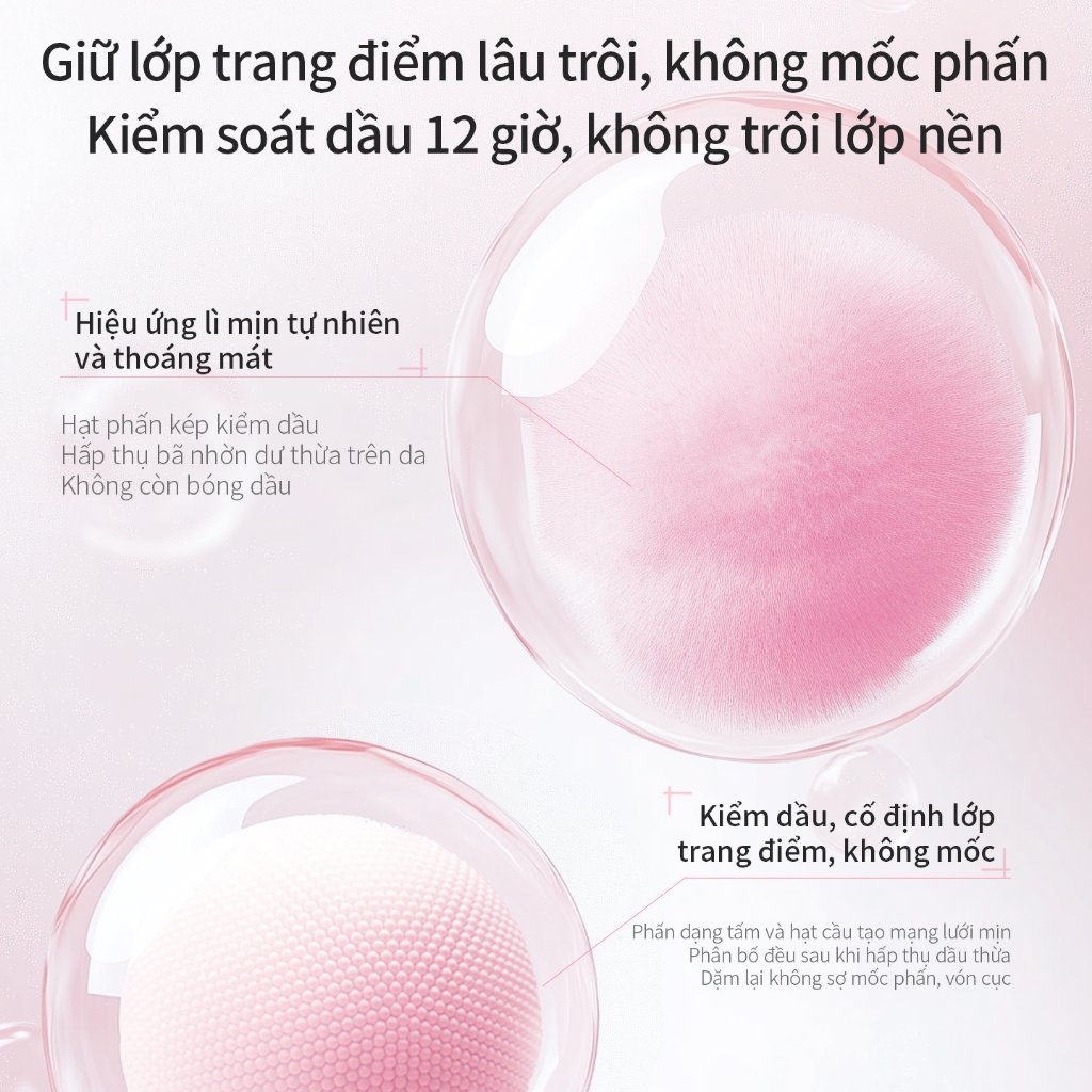 Phấn Phủ Mooekiss 9g, Kiềm Dầu, Khóa Nền, Làm Mịn Lỗ Chân Lông, Mỏng Nhẹ, Lâu Trôi