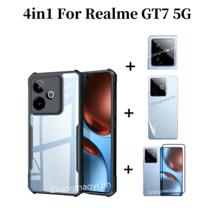 Ốp điện thoại chống sốc 4in1 Realme GT 7 5G cho phim kính cường lực Realme C75 C75X và phim ống kính và phim mặt sau