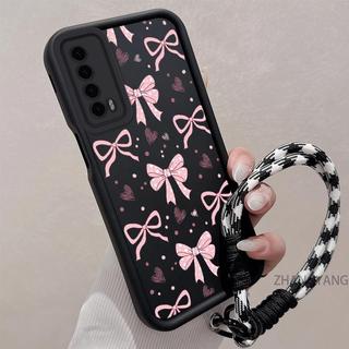 Ốp Lưng Cho Huawei y7a Silicone TPU Mềm Vỏ Điện Thoại Thẩm Mỹ Đẹp Mới Thiết Kế Nơ Chống Sốc Và Thả Cho Bé Gái Dây Miễn Phí