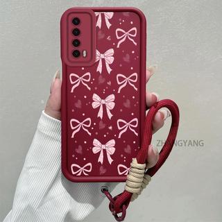 Ốp Lưng Cho Huawei y7a Silicone TPU Mềm Vỏ Điện Thoại Thẩm Mỹ Đẹp Mới Thiết Kế Nơ Chống Sốc Và Thả Cho Bé Gái Dây Miễn Phí