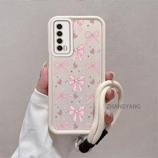 Ốp Lưng Cho Huawei y7a Silicone TPU Mềm Vỏ Điện Thoại Thẩm Mỹ Đẹp Mới Thiết Kế Nơ Chống Sốc Và Thả Cho Bé Gái Dây Miễn Phí