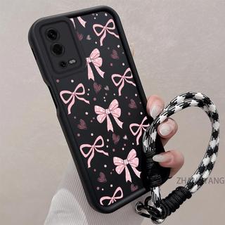 Ốp Lưng Cho OPPO A55 4G Silicone TPU Mềm Vỏ Điện Thoại Thẩm Mỹ Đẹp Mới Thiết Kế Nơ Chống Sốc Và Thả Cho Bé Gái Dây Miễn Phí